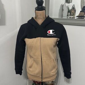 Children’s Champion Black and Tan Zip-Up Hoodie (Sherpa lined)